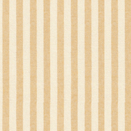 Nordfavn Ibiza Støvet Okergul – Akrylduk med tverrgående striper i linlook