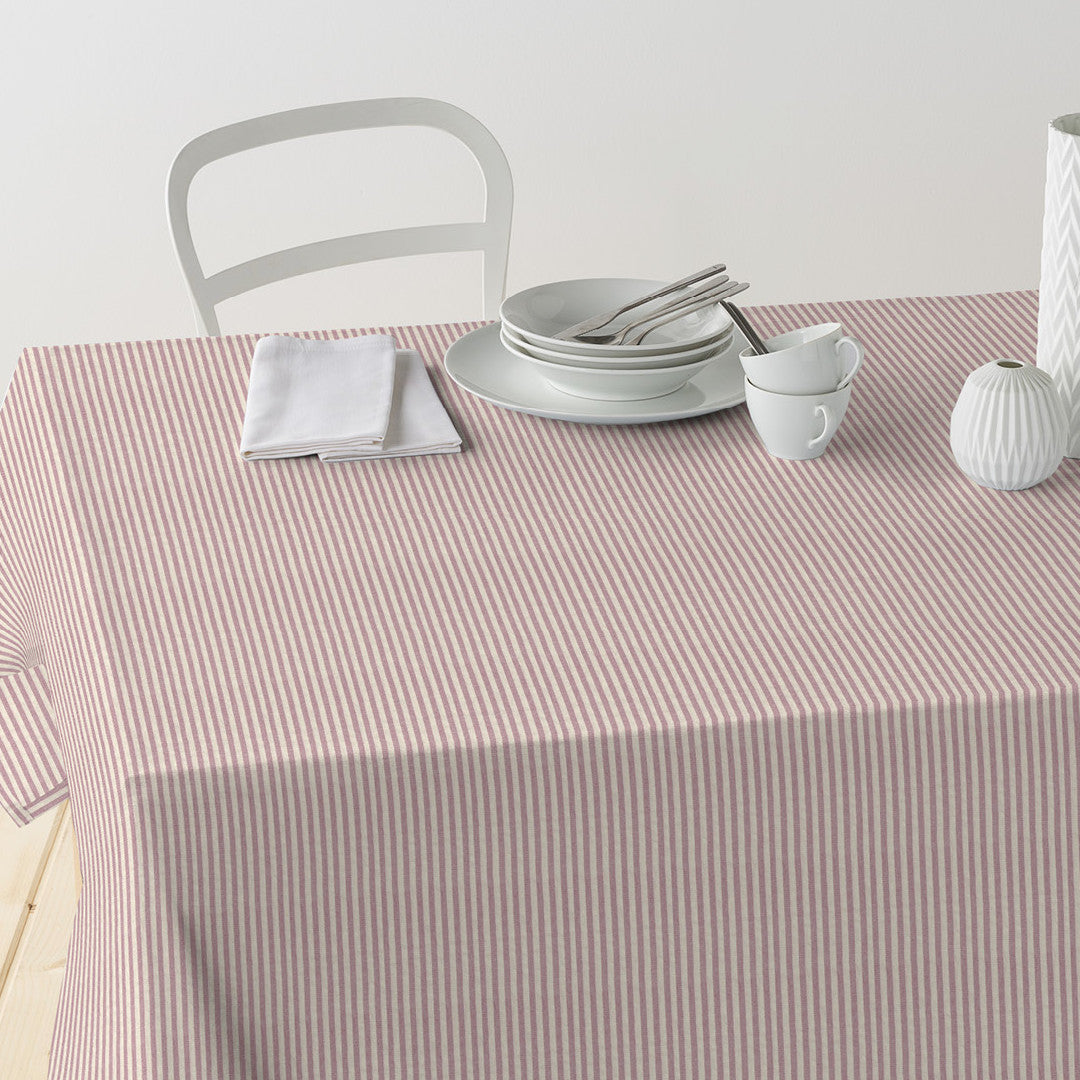 Nordfavn Ibiza Støvet Rosa – Akrylduk med tverrgående striper og linlook, bord