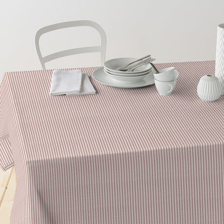 Nordfavn Ibiza Støvet Rosa – Akrylduk med tverrgående striper og linlook, bord