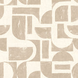 Nordfavn Manu Beige – Voksduk med grafisk mønster i lintrykk