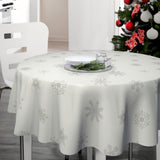 Nordfavn Marilyn – Rund lys grå julevoksduk med iskrystaller