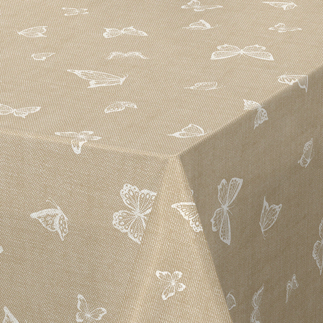 Nordfavn Mariposas Beige – Voksduk med sommerfugler, hjørne