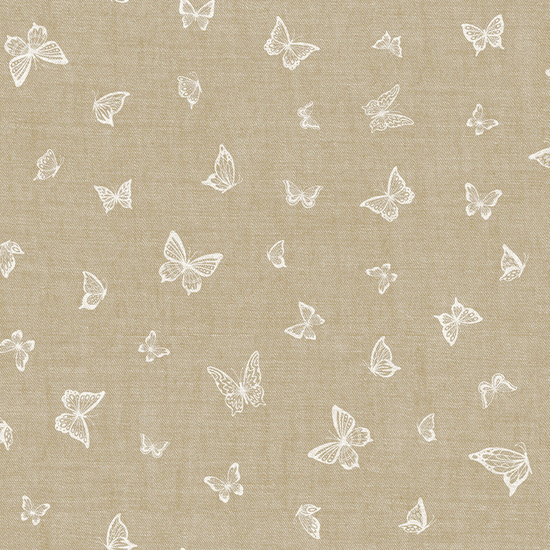 Nordfavn Mariposas Beige – Voksduk med sommerfugler, mønster