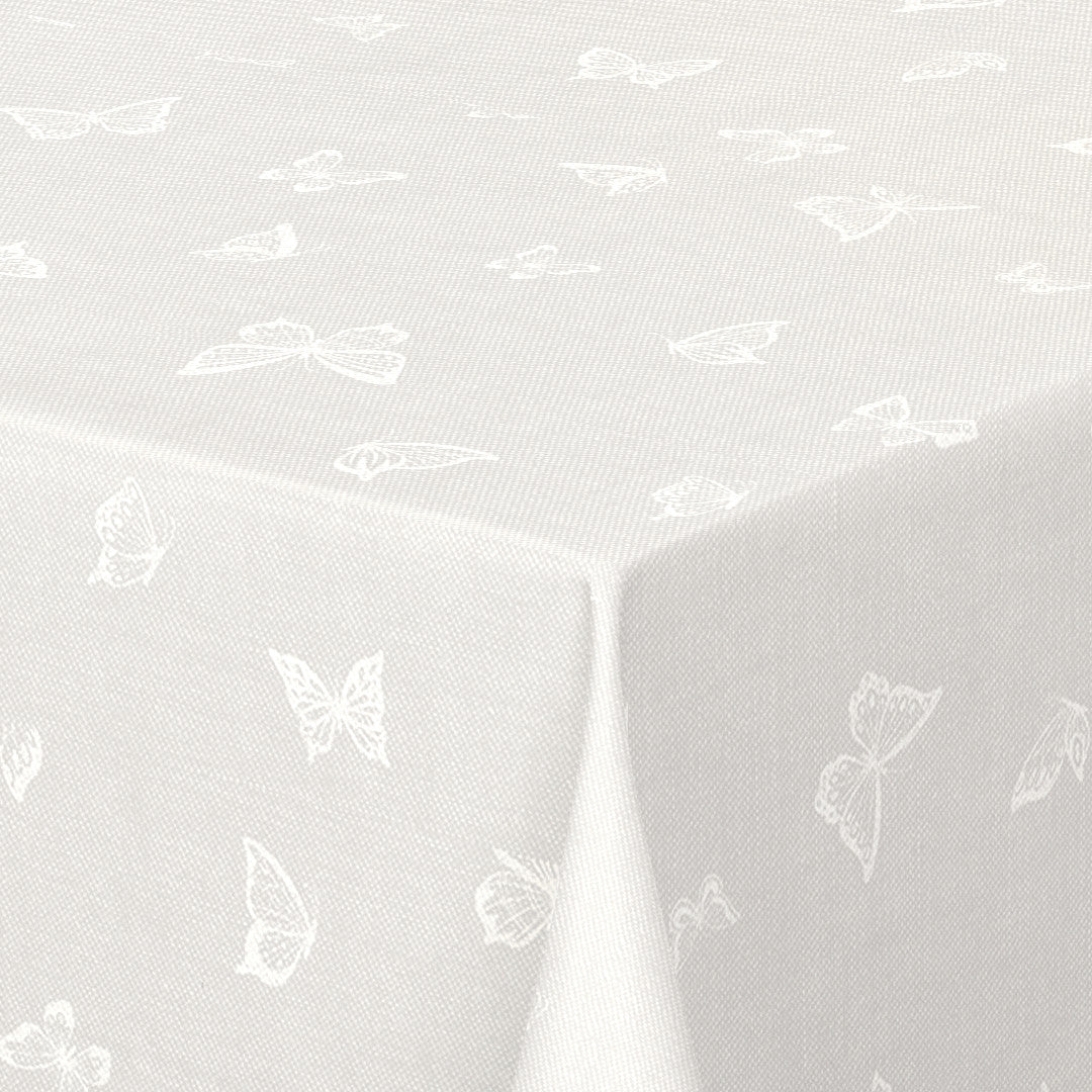Nordfavn Mariposas Lys Grå – Voksduk med sommerfugler, hjørne