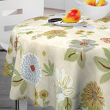 Nordfavn Meadow Bloom – Runde voksduker med strikk med stilisert blomstermønster
