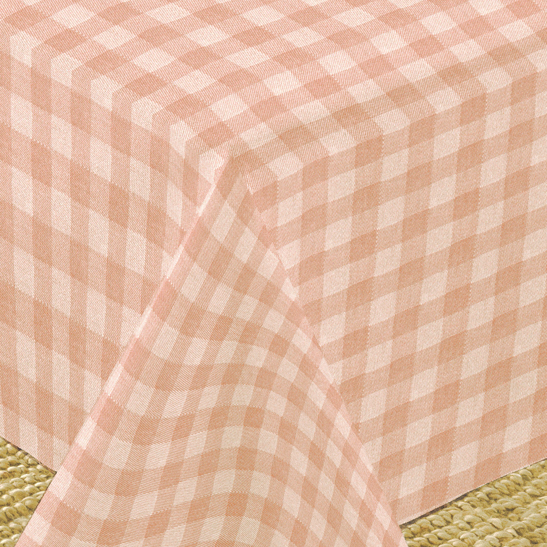 Nordfavn Mols Støvet Terracotta – Akrylduk med rutemønster, hjørne