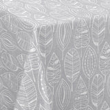 Nordfavn Nordic Leaf Grey – Voksduk med stilisert bladmønster, hjørne