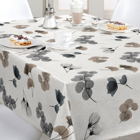Nordfavn Organza Grey Beige – Voksduk med bladmotiv miljø