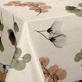 Nordfavn Organza Natur – Voksduk med lett blomster- og bladmotiv hjørne