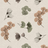 Nordfavn Organza Natur – Voksduk med lett blomster- og bladmotiv miljø