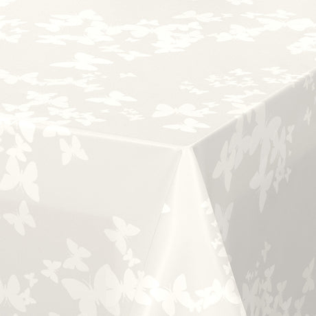 Nordfavn Papillons Perlemorshvit – Voksduk med hvite sommerfugler, hjørne