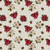 Nordfavn Poinsettia – Julevoksduk med linpreg og julestjerner, mønster