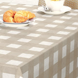 Nordfavn Royal Beige – Voksduk i beige med ruter, detaljer