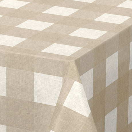 Nordfavn Royal Beige – Voksduk i beige med ruter, hjørne