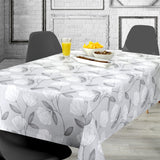 Nordfavn Shell Grå Sølv – Voksduk med elegant bladmotiv