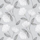 Nordfavn Shell Grå Sølv – Voksduk med elegant bladmotiv