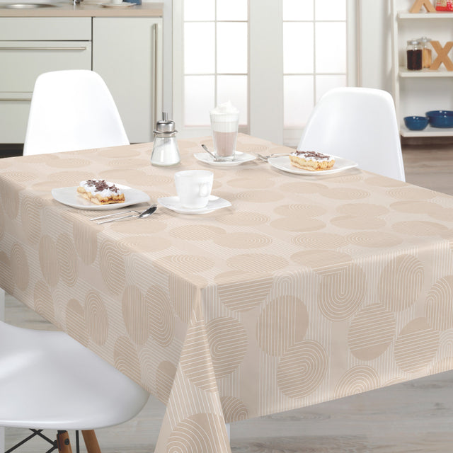 Nordfavn Soft Geo Sand – Voksduk med grafisk mønster, miljø