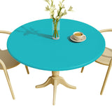 Nordfavn Uni Atoll Blå – Ensfarget rund voksduk med strikk