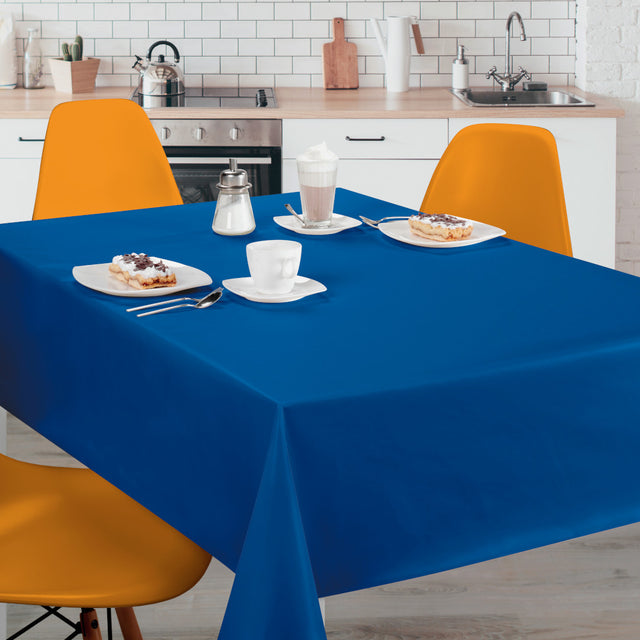 Nordfavn Uni Hav Blå – Ensfarget halvblank voksduk, miljø