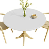 Nordfavn Uni Hvit – Ensfarget rund voksduk med strikk