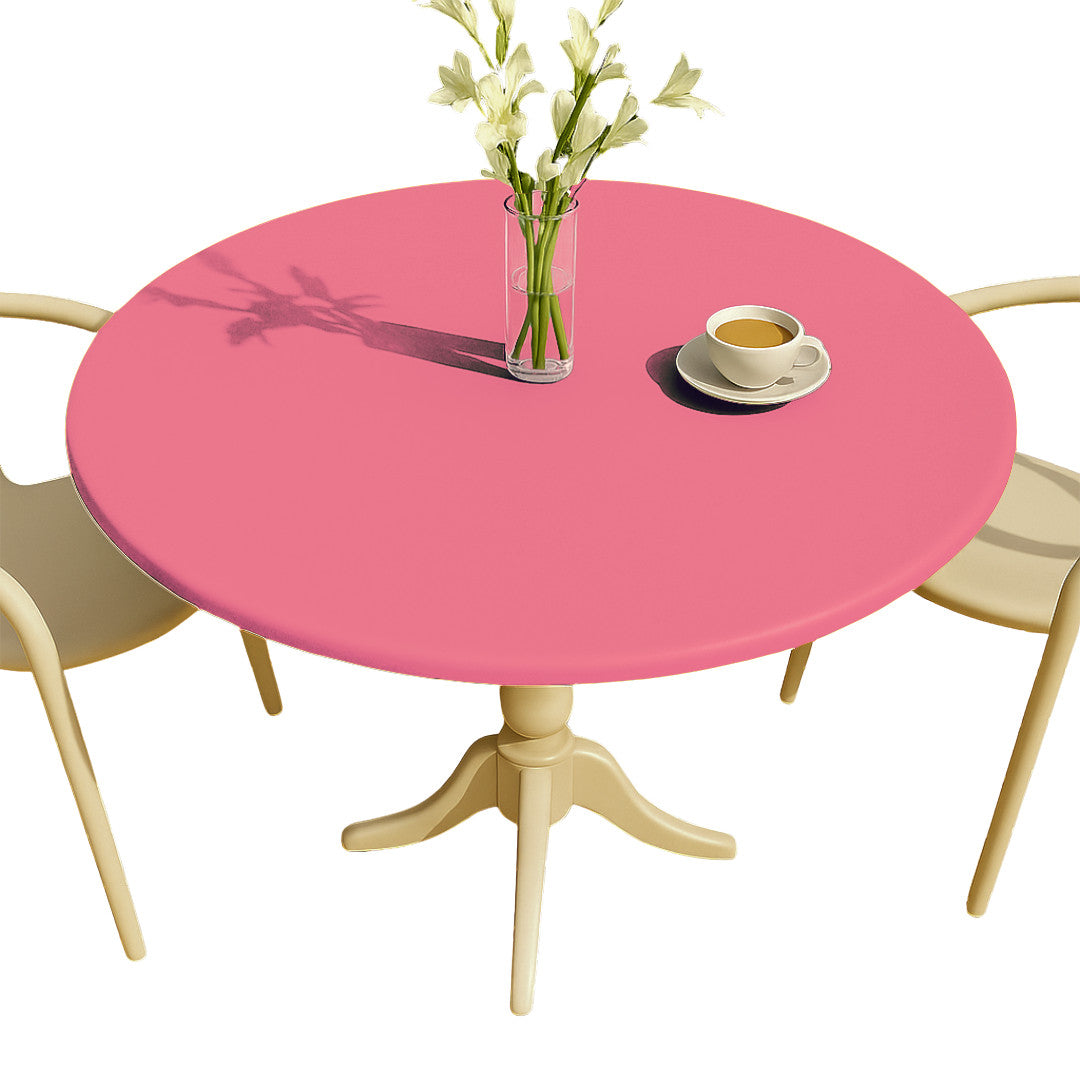 Nordfavn Uni Rose Pink – Ensfarget rund voksduk med strikk