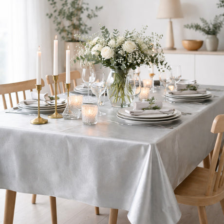 Nordfavn Uni Sølv – Glatt voksduk i elegant sølvfarge