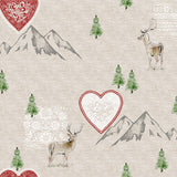 Nordfavn Vixen – Juleakrylduk med reinsdyr og nordisk natur, mønster