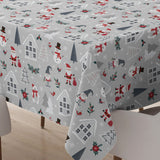 Nordic Winter – julvaxduk med motiv i skandinavisk stil, hörn