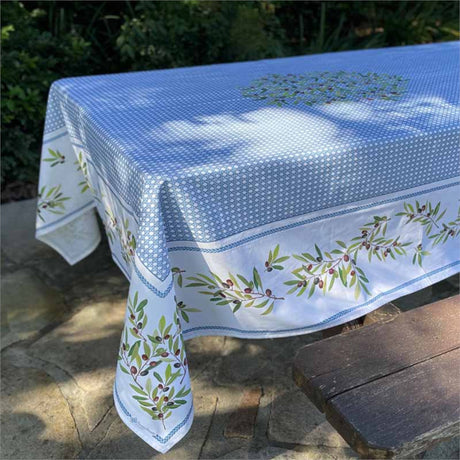 Nyons Blå - Rektangulær akrylbelagt provence-duk 150 x 250 cm, utendørs
