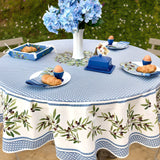 Nyons Blå – Rund provenceduk Ø 180, borddekking