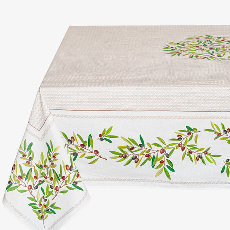 Nyons Ecru - Rektangulær akrylbelagt provence-duk 150 x 250 cm, hjørne