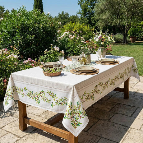 Nyons Ecru - Rektangulær provence-duk 155 x 250 cm, miljø