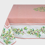 Nyons Terrakotta - Rektangulær akrylbelagt provence-duk 150 x 250 cm