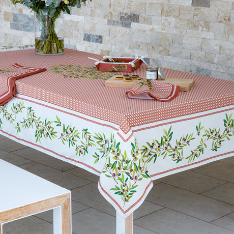 Nyons Terrakotta - Rektangulær akrylbelagt provence-duk 150 x 250 cm, miljø
