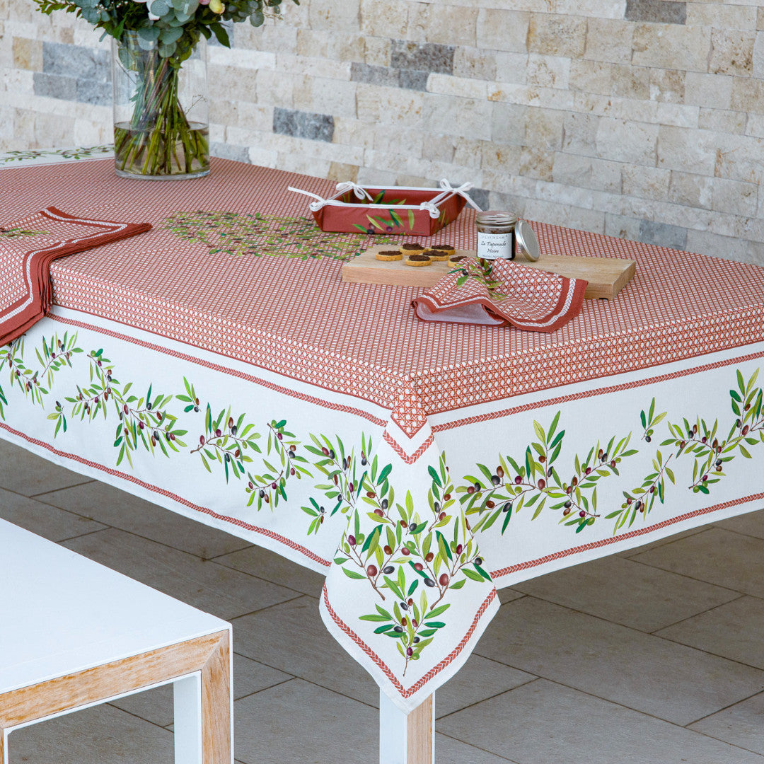 Nyons Terrakotta - Rektangulær provence-duk 155 x 250 cm