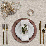 Oriel Beige - Ensfarget voksduk med hørlook i lys beige