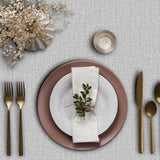 Oriel Grå - Ensfarget glatt voksduk med linlook i grå, nærbilde