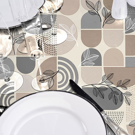 Ovaline Bladform – Voksduk med nordisk geometri og organiske detaljer, detaljer