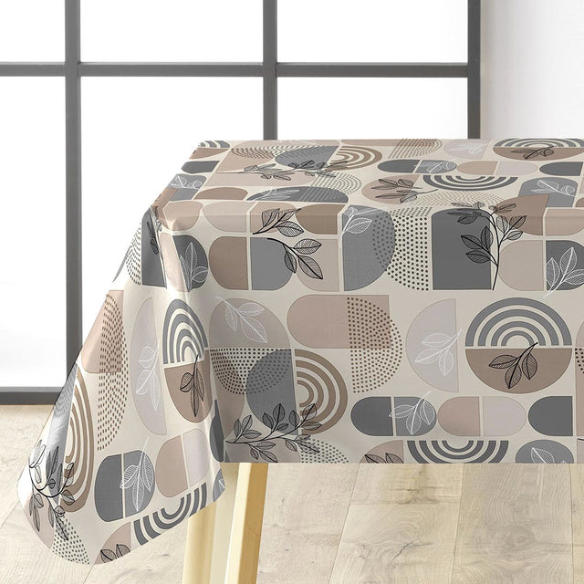 Ovaline Bladform – Voksduk med nordisk geometri og organiske detaljer, hjørne