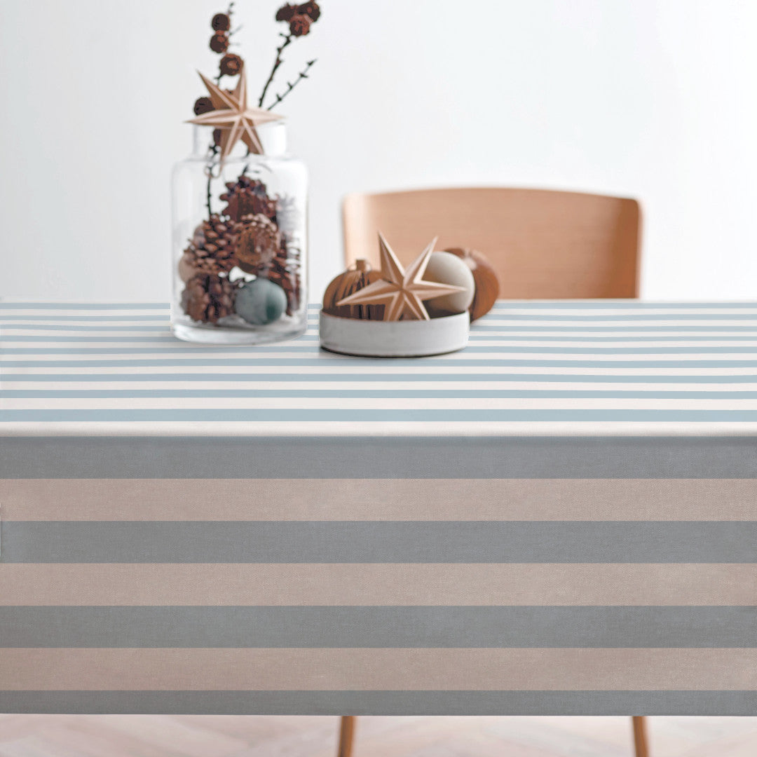 Parallel Linen Blue – Södahl akrylduk i 100% bomull med antiskli