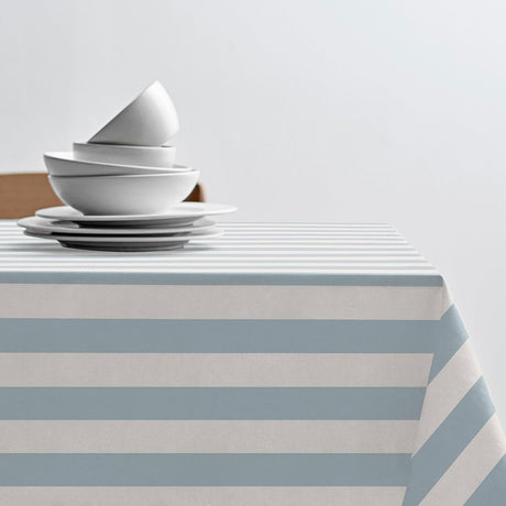 Parallel Linen Blue – Södahl akrylduk i 100% bomull med antiskli