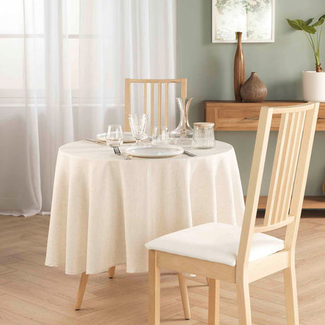 Pauline – Rund duk i polyester/lin Ø 180 cm, miljø