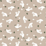 Peace is in the Air Cream – Lola voksduk med grafisk fuglemotiv, mønster