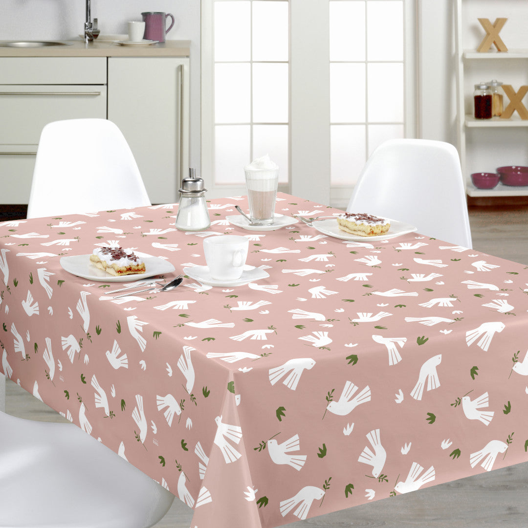 Peace is in the Air Rosenwood – Lola voksduk med grafisk fuglemotiv