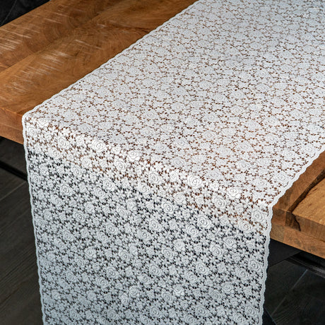 Petite Rose – Hvit blonde bordløper 50 cm (metervare)