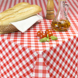 Picnic Red – Ternet voksduk med tekstilutseende, hjørne