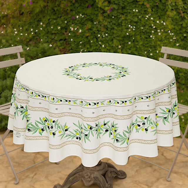 Ramatuelle Ecru – Rund provenceduk Ø 180