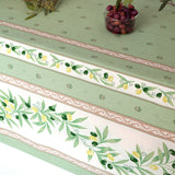 Ramatuelle Grønn – Rektangulær akrylbelagt provenceduk 150 x 250, nærbilde