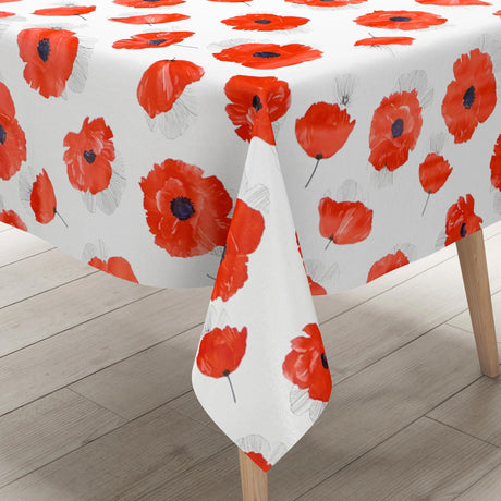 Red Coquelicot – Voksduk med røde valmuer