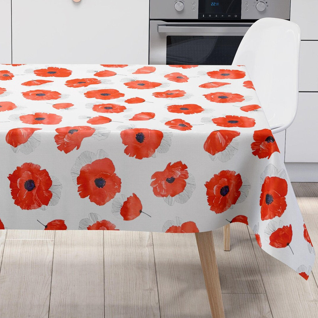 Red Coquelicot – Voksduk med røde valmuer